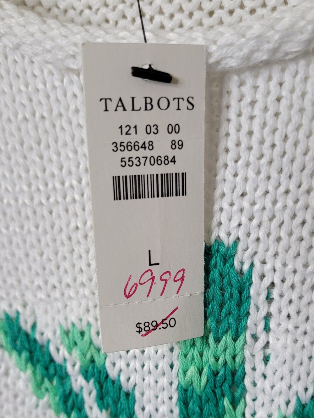 NWT Talbots Open-Neck Pineapple Sweater - Picture 9 of 9